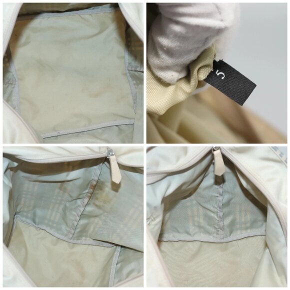 BURBERRY Nova Check Blue Label Tote Bag Nylon Blue Silver Auth th6084 - Picture 15 of 16